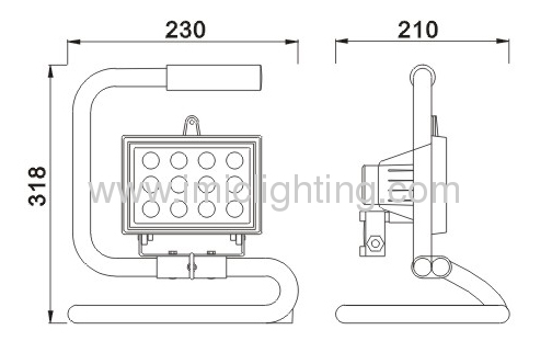 Portable high power 12W Aluminium LED Work Light 