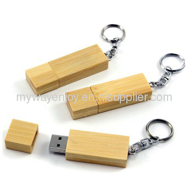 Fashion wooden/bamboo usb memory stick with with engraved logo for promotion