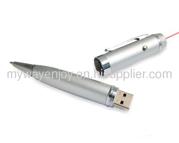 8GB high quality laser point metal pen shape usb pendrive for promotional gifts