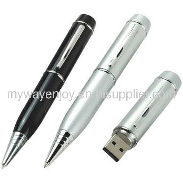 8GB high quality laser point metal pen shape usb pendrive for promotional gifts