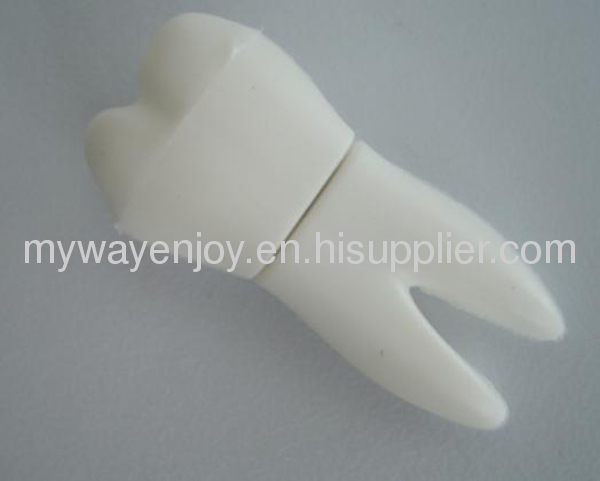 Dentist gifts white PVC tooth usb flash drive for promotional items