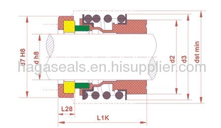 HG MG12 O-Ring single spring industrial pump mechanical Seal