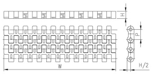 12.7mm Flush Grid Conveyor Belt (M-SNB M3)