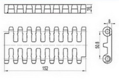 Flush Grid Modular Conveyor Belt (RW-FG800)