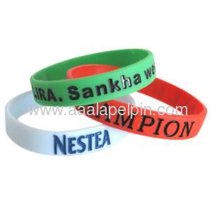 Debosse Or Embossed Silicone wristbands 