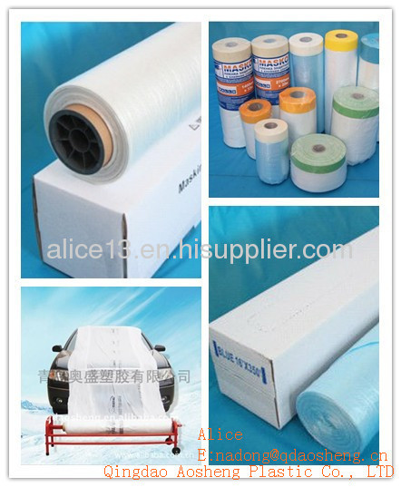 Protective plastic masking film for car paint