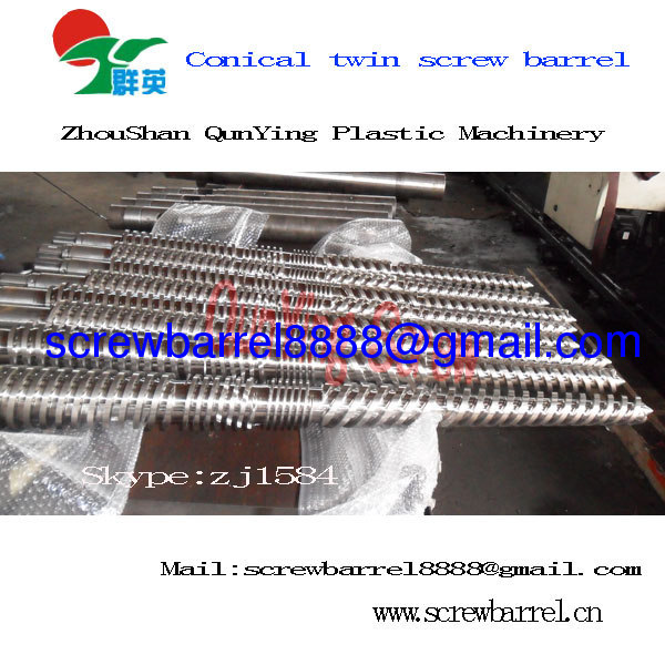 conical double screw and barrel