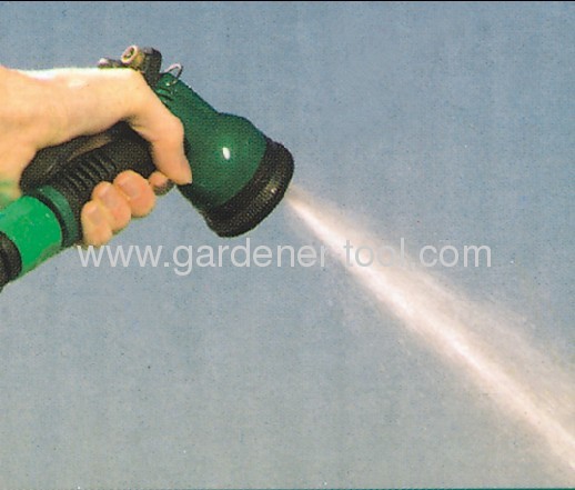 6-dial function plastic garden spray nozzle with soft hand and brass nut