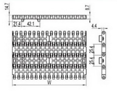 Flush Grid modular conveyor belt with positrack (RW-FGDP1000)