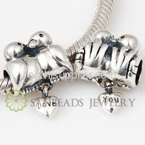 Cheap 925 Sterling Silver european Lovebirds Charms Bead