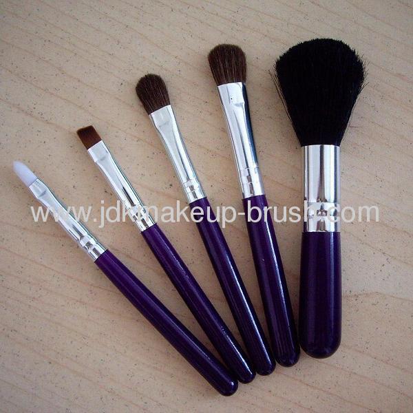5 pcs purple travel cosmetic brushes