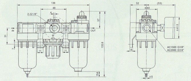 air units air source treatment units pneumatic component air cylinder air parts air tools pneumatic tools airtac three combinations AC2000