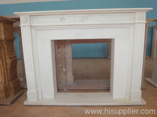 White marble fireplace surround