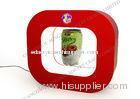 Square Shaped and Acrylic turning floating bottle display, magnetic red Led Light Beer Bottle Rotati