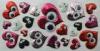 Moving Lovely Hearts Pink / Red / Black Decorative 3D Puffy Stickers Googly Eyes Stickers with EN71
