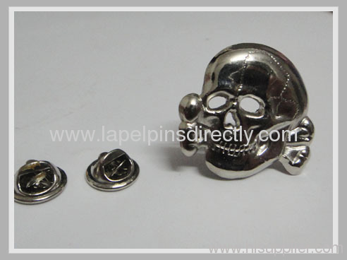 custom metal blank lapel pins with silver plated