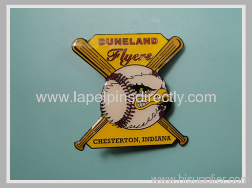 custom baseball trading pin and soft enamel withi epoxy dome