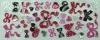 ECO-friendly Red / Pink / White Graceful Butterfly Bowknot Ribbons Velvet Stickers For Bags, Walls