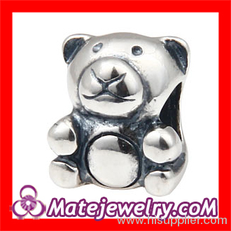 Wholesale 925 Sterling Silver Animal european Teddy Bear Charm Beads
