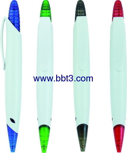 Promotional ballpoint pen with corn click head