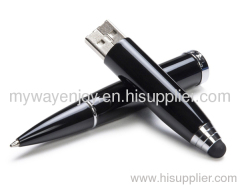 Metal pen usb with touch drive/touch pen usb stick 2GB