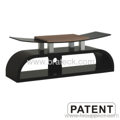 Wooden & Tempered Glass TV Stand