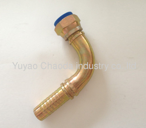 90° METRIC FEMALE 24° CONE O-RING L.T.SWAGED HOSE FITTING