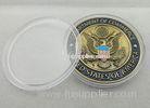 3D Custom Commerce Iron / Brass / Copper Awards Coin with Clear Plastic Box