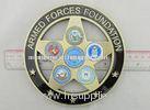 Custom Armed Forces Foundation Badge, Zinc Alloy Souvenir Badges with Antique Brass Plating, Soft En