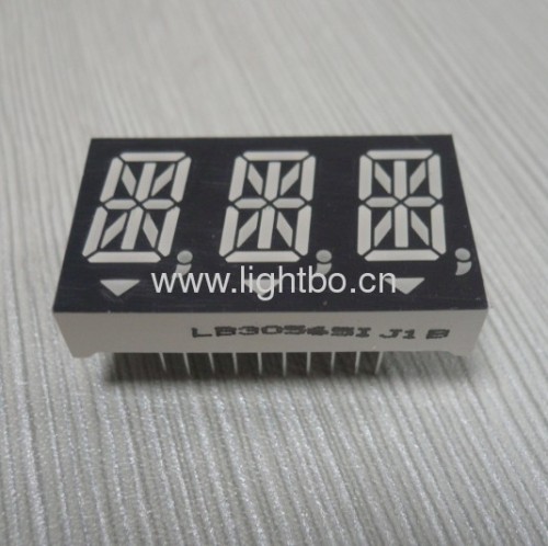 3-Digit 0.56" 14 Segment alphanumeric led display with package dimensions 37.9 x 22x8mm