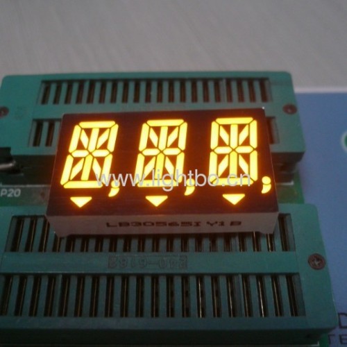 Triple-Digit 14.2mm Anode Ultra Bright Amber 14 segment Alphanumeric LED Display For Instrument Panel