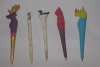 Colorful paintng Animal Carved Wooden Ballpoint Pen