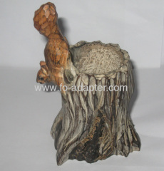 Clear Texture Wooden Carved Pen Holder