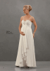 Sheath Strapless Sweetheart Spagetti Straps Empire Waist Brush Train Beaded Chiffon Maternity Wedding Gown