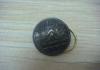 Button Shape Promotional Keychain by Brass Stamping with Man - Woman Mould, Dyed Black Plating