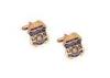 Copper, Zinc Alloy, Aluminum Cid Cufflink By Brass Stamped With Soft Enamel, Gold Plating