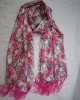 Multicolor polyester double layer printed woven scarf for spring/autumn