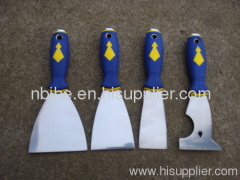 4pcs Dual color putty knife scraper paint with Metal cap comfortable grip handle