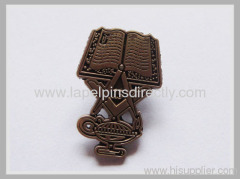 Custom made lapel pins with Antique brass plating