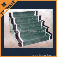 green indoor decorative stone staircase