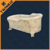 carved white marble stone bathtub