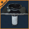 black marble stone sink