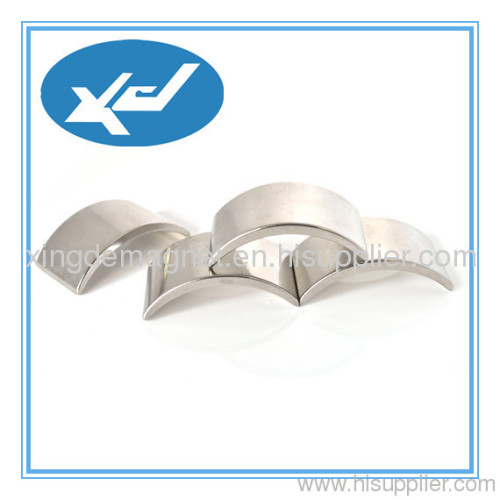 Rare Earth Permanent Arc Magnet the property is with nickel coating 4pcs can constitute a ring magnet