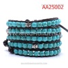 skull turquoise leather wrap bracelet