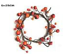 decorative autumn wreath with red berry