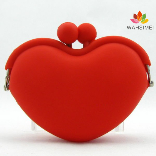 Latest heart shape silicone coin wallet