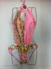 one piece swimsuit with shining fabric