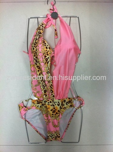 one piece swimsuit with shining fabric