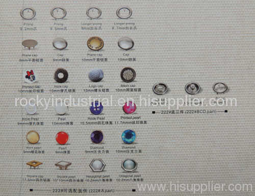 electroplated snap fastener button