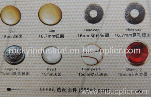 electroplated snap fastener button